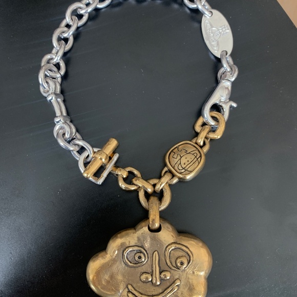 Vivienne Westwood HUGE reversible Choker Necklace w/ engraving & face RARE - Picture 10 of 15